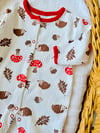 Unisex 3lu Mantar Desenli Patikli Kaşkorse Tulum Set 