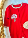 Unisex 3lu Mantar Desenli Patikli Kaşkorse Tulum Set 