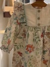 Vintage Flowers Keten Elbise