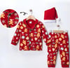 Yılbaşı Temalı Şapkalı Pijama Takimi