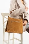 PIEL LINO KADIN HAKİKİ SÜET DERİ OMUZ VE ÇAPRAZ ÇANTA PL029-S TABA