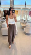  MODAL TENSEL ŞALVAR MODEL  PANTOLON  KAHVE 