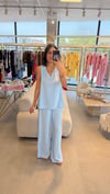 %100 PAMUK BLUZ PANTOLON TAKIM BEBE MAVİ