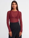 10355 BİSİKLET YAKA TRANSBARAN KAZAK BORDO