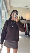 10640 Bisiklet Yaka Yumuşak Dokulu Triko Kazak-Kahve