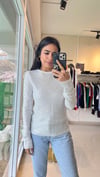 10699 PULLU ASTARLI TRİKO KAZAK BEYAZ