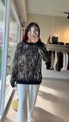 10802 Desenli Şardonlu Yumuşak Dokulu Triko Kazak-Siyah