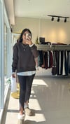 10964 T-SHIRT DERYALI İÇİ ŞARTONLU SWEAT KAHVE