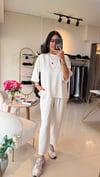 11485 Yanları Yırtmaçlı Kısa Kol Modal Takım BEYAZ