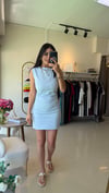 11487 TEK YANI DRAPEL SIFIR KOL ELBİSE BEBE MAVİ