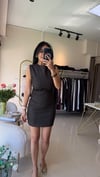 11487 TEK YANI DRAPEL SIFIR KOL ELBİSE KAHVE