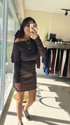 16527 YANDAN BÜZGÜLÜ BLUZ KAHVE