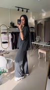 1881 Dokulu Pamuklu Tshirt Pantolon Takım Antrasit