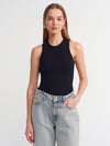 20842 FİTİLLİ HALTER YAKA SİYAH