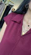 2136 OYS POLO YAKA MODAL KUMAŞ CEPLİ ELBİSE BORDO