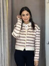 231096 GOLD DÜĞMELİ BORDO ÇİZGLİ.SAKALLI TRİKO HIRKA 