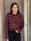 231096 GOLD DÜĞMELİ SAKALLI TRİKO HIRKA BORDO