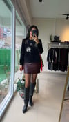 241064 MİNİ DERİ ETEK BORDO