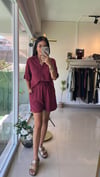 247145 KETEN ŞORTLU TAKIM BORDO