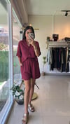 247145 KETEN ŞORTLU TAKIM BORDO