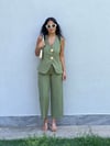 247169 GOLD DÜĞME YELEK PANTOLON TAKIM HAKİ