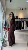 24753 Beli Lastikli Triko Takım Kahve
