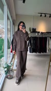 24753 Beli Lastikli Triko Takım Vizon