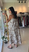 248074 LEOPAR DESENLİ ASKILI SATEN ELBİSE