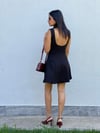 248157 SIFIR KOL KUPLU ELBİSE SİYAH