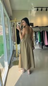 251027 ÖNDEN BAĞLAMALI ELBİSE HAKİ
