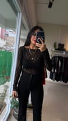 251096 Dantel Kayık Yaka Bluz Siyah