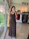2517320 İÇİ ASTARLI TÜL ELBİSE KAHVE