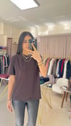 30312 DEKORATİF DİKİŞLİ TSHİRT KAHVE