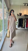 30314 KISA KOLLU MODAL BASİC ELBİSE VİZON