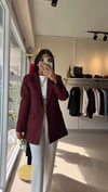 3133 TEK DÜĞME YÜN EFEKT BLAZER BORDO