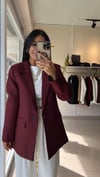 3133 TEK DÜĞME YÜN EFEKT BLAZER BORDO