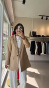 3133 TEK DÜĞME YÜN EFEKT BLAZER CAMEL
