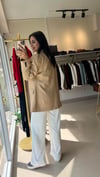 3133 TEK DÜĞME YÜN EFEKT BLAZER CAMEL