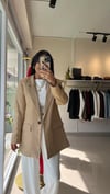 3133 TEK DÜĞME YÜN EFEKT BLAZER CAMEL