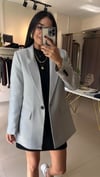 3133 TEK DÜĞME YÜN EFEKT BLAZER GRİ