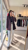 3133 TEK DÜĞME YÜN EFEKT BLAZER KAHVE