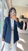 3133 TEK DÜĞME YÜN EFEKT BLAZER LACİVERT