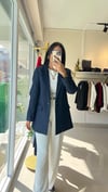3133 TEK DÜĞME YÜN EFEKT BLAZER LACİVERT