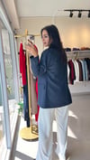 3133 TEK DÜĞME YÜN EFEKT BLAZER LACİVERT