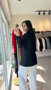 3133 TEK DÜĞME YÜN EFEKT BLAZER SİYAH