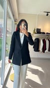 3133 TEK DÜĞME YÜN EFEKT BLAZER SİYAH