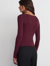 31332 KAYIK YAKA UZUN KOLLU TOP BORDO