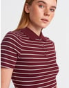 31464 ÇİZİGİLİ POLO YAKA TSİRT BORDO