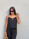 3156 LASTİK ASKILI V YAKA BLUZ PANTOLON SİYAH