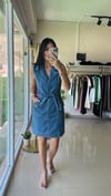 34668 KUŞAKLI CEPLİ JEAN ELBİSE 